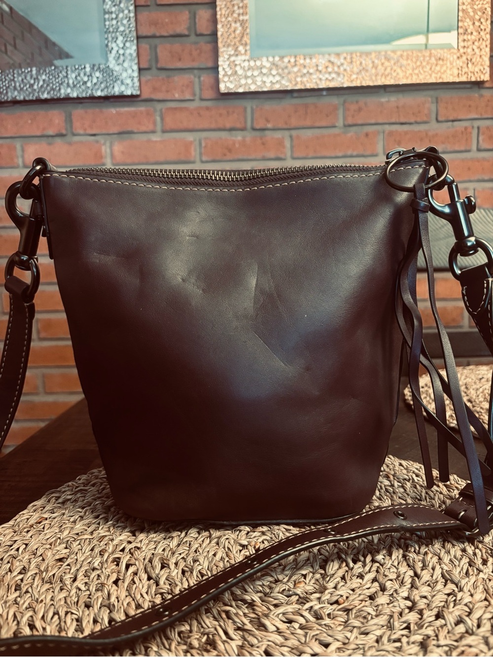 COACH Duffle 20 Dark Brown Leather Crossbody Bag🤩